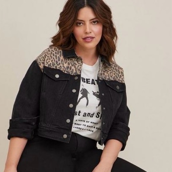 torrid Jackets & Blazers - Torrid Animal Print Denim Jacket